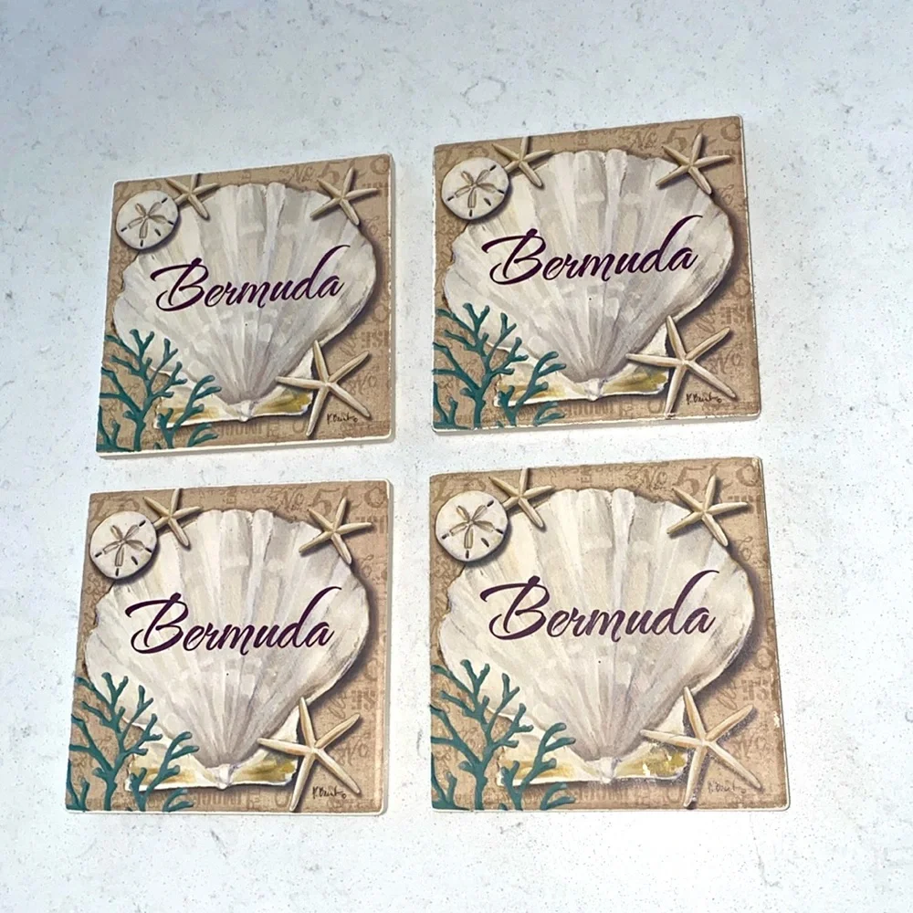 Bermuda Themed‎ Wall Decor Tiles - Set of 4